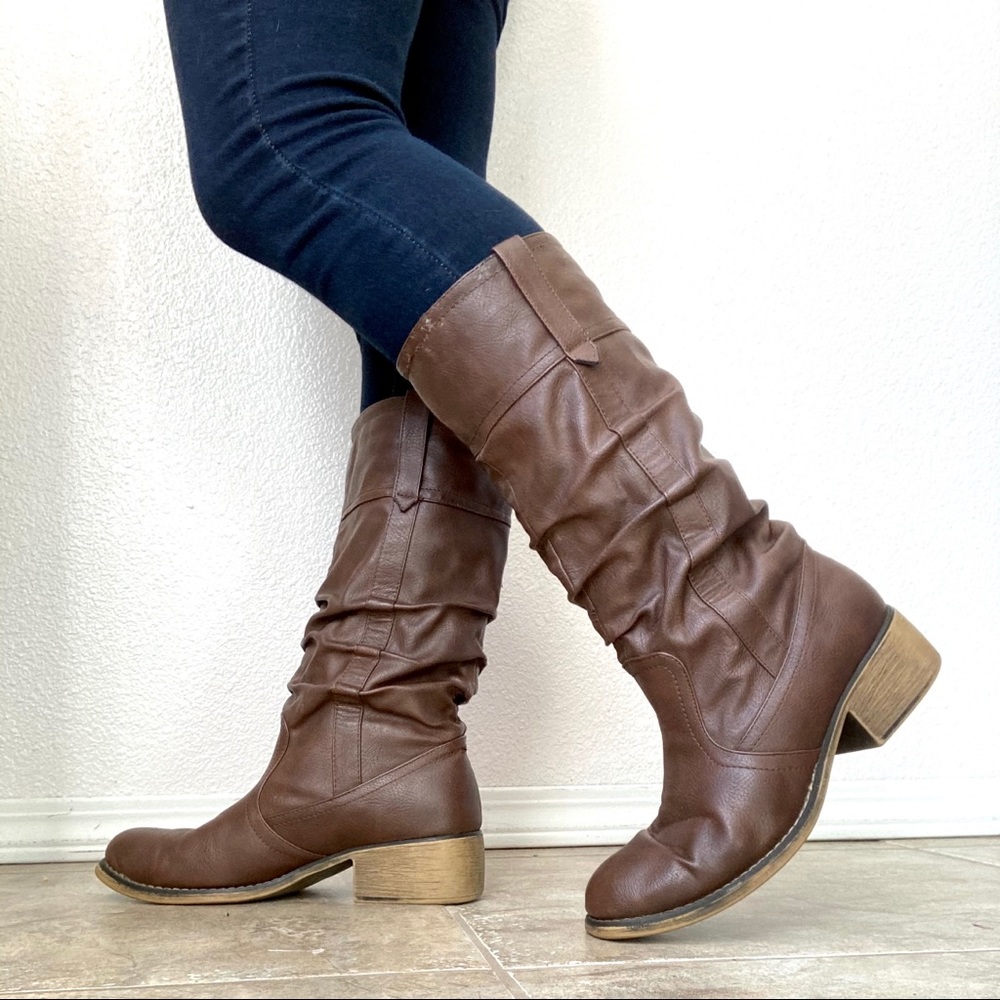 Rampage Delmar Brown Heeled Fashion Boots 9
